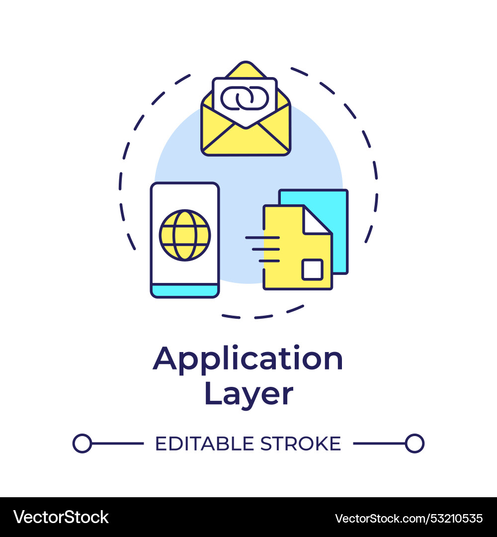 Application layer multi color concept icon Application layer multi color concept icon vector image