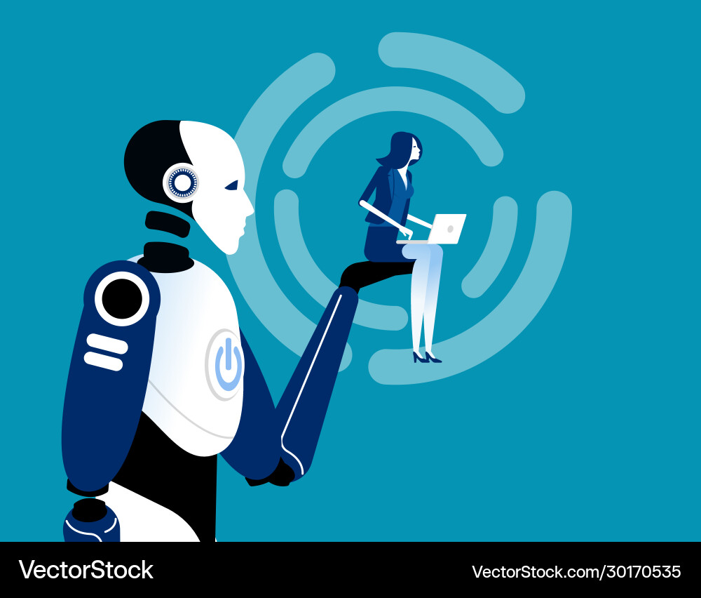 Artificial intelligence support concept robot vector image