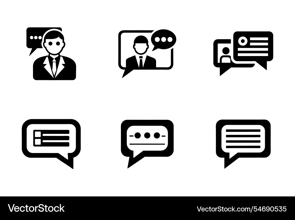Chat icon bundle set in style Vector Image