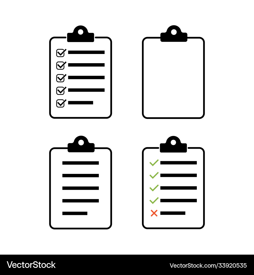 Check list checklist set flat web icon isolated Check list checklist set flat web icon isolated Vector Image