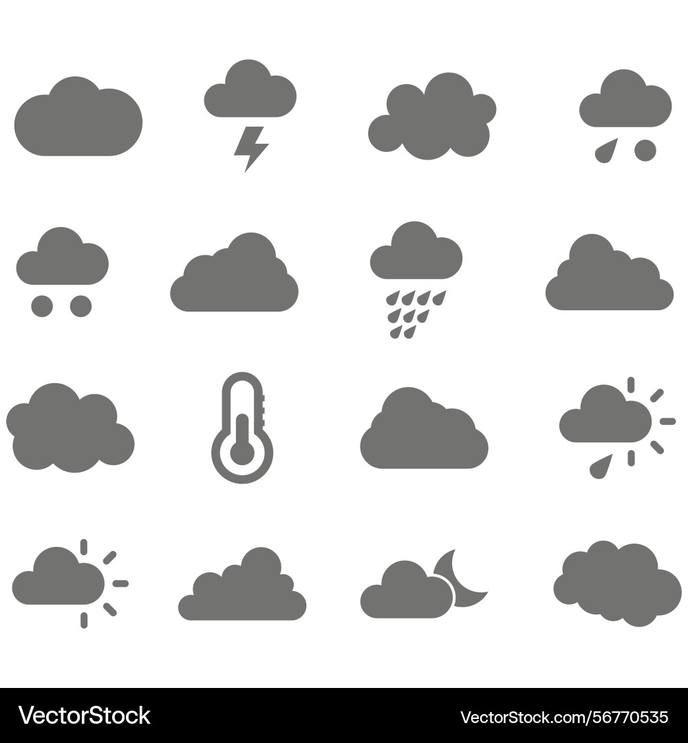 Clouds icons set of in different form Clouds icons set of in different form Vector Image
