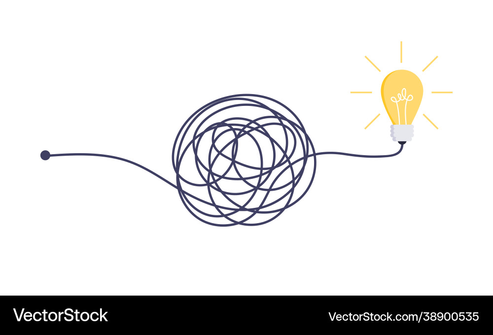 Complex easy simple way from start to idea Complex easy simple way from start to idea vector image