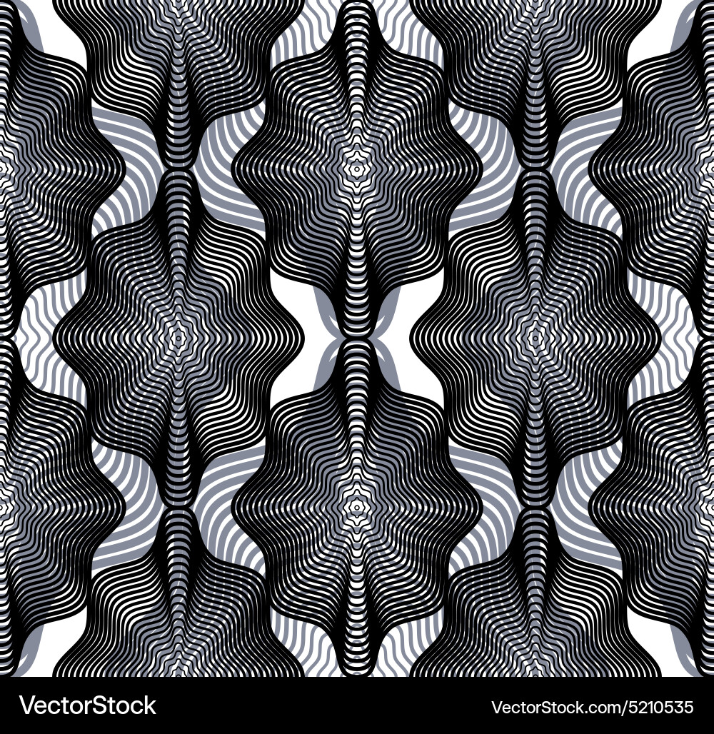 Continuous pattern with graphic lines decorative vector image