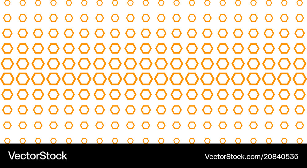Contour hexagon shape halftone array Vector Image