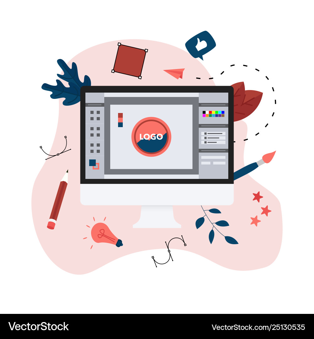 Design application with a creative project Design application with a creative project vector image