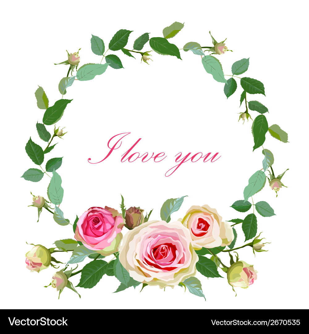 Floral background with vintage label Vector Image
