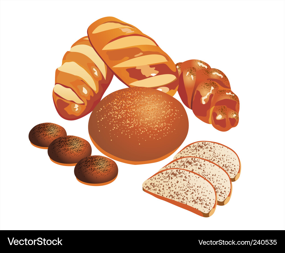Fresh Bread Loaves Royalty Free Vector Image - VectorStock