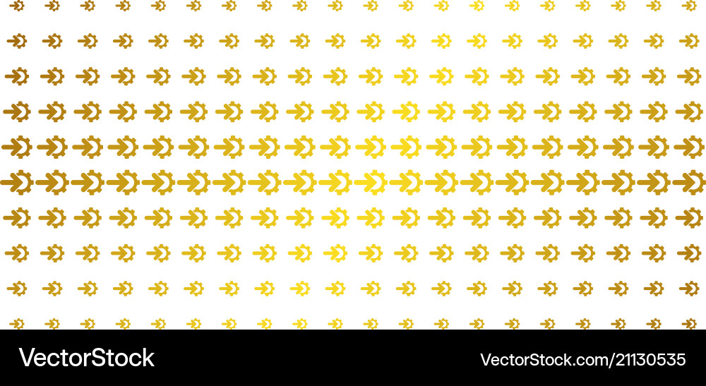 Gear integration gold halftone array Gear integration gold halftone array vector image