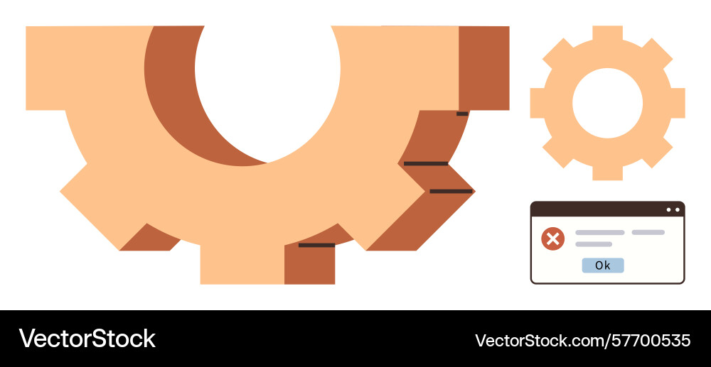 Gear malfunction and error notification Gear malfunction and error notification vector image
