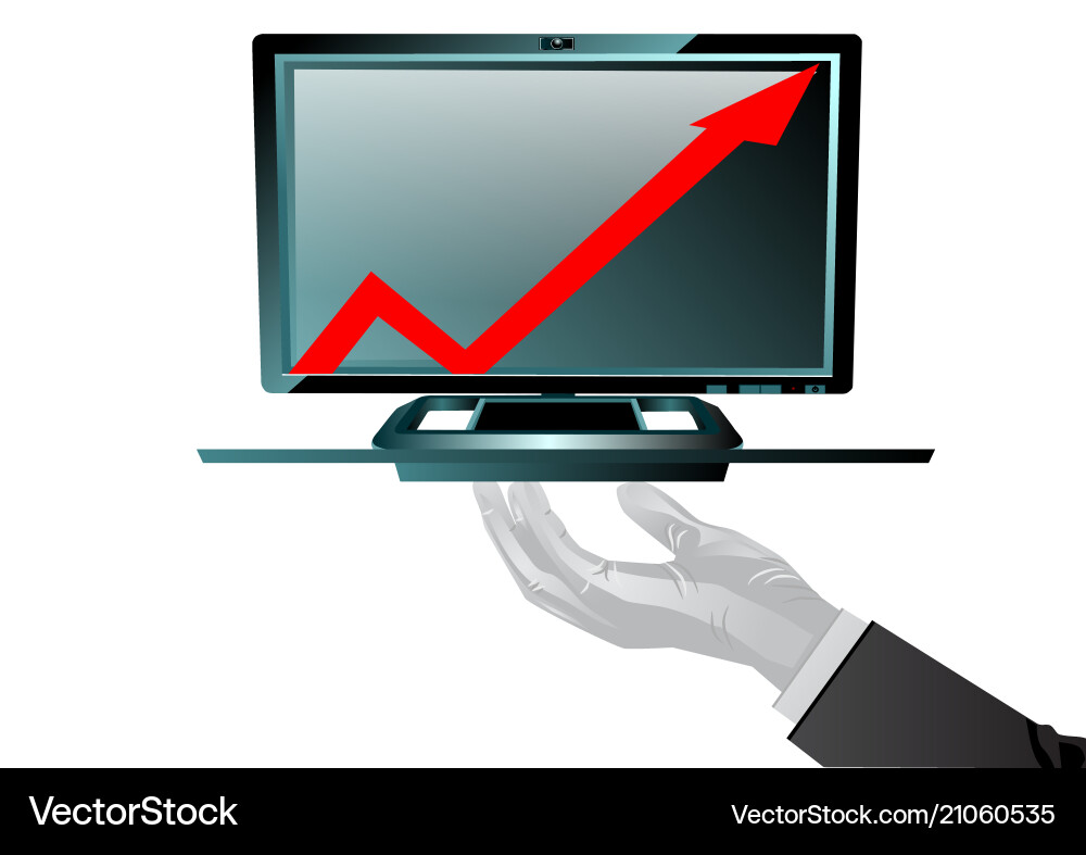 Hand with graph vector image