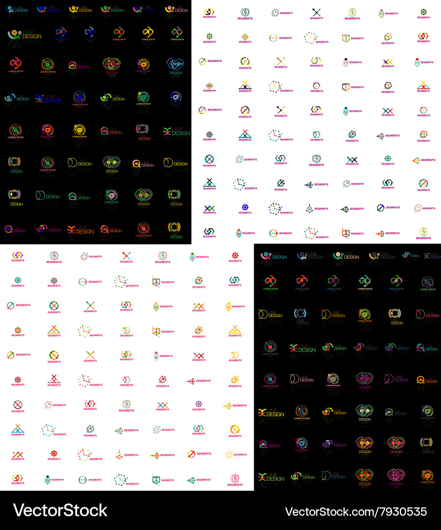 Huge mega collection of abstract logos Royalty Free Vector