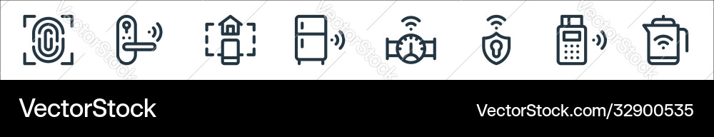 Internet things line icons linear set quality Internet things line icons linear set quality Vector Image