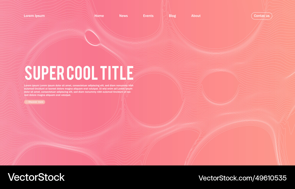 Landing page abstract design with dynamic line Landing page abstract design with dynamic line vector image