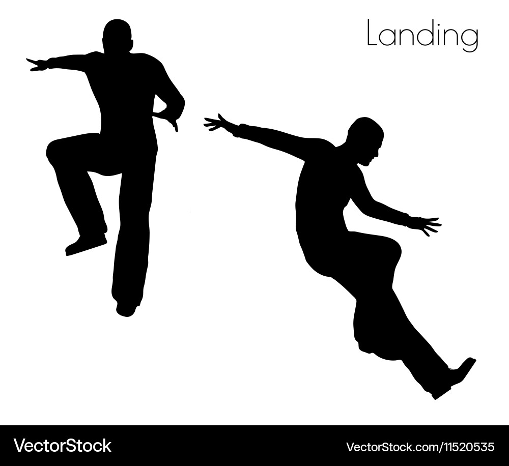Man in landing action pose vector image