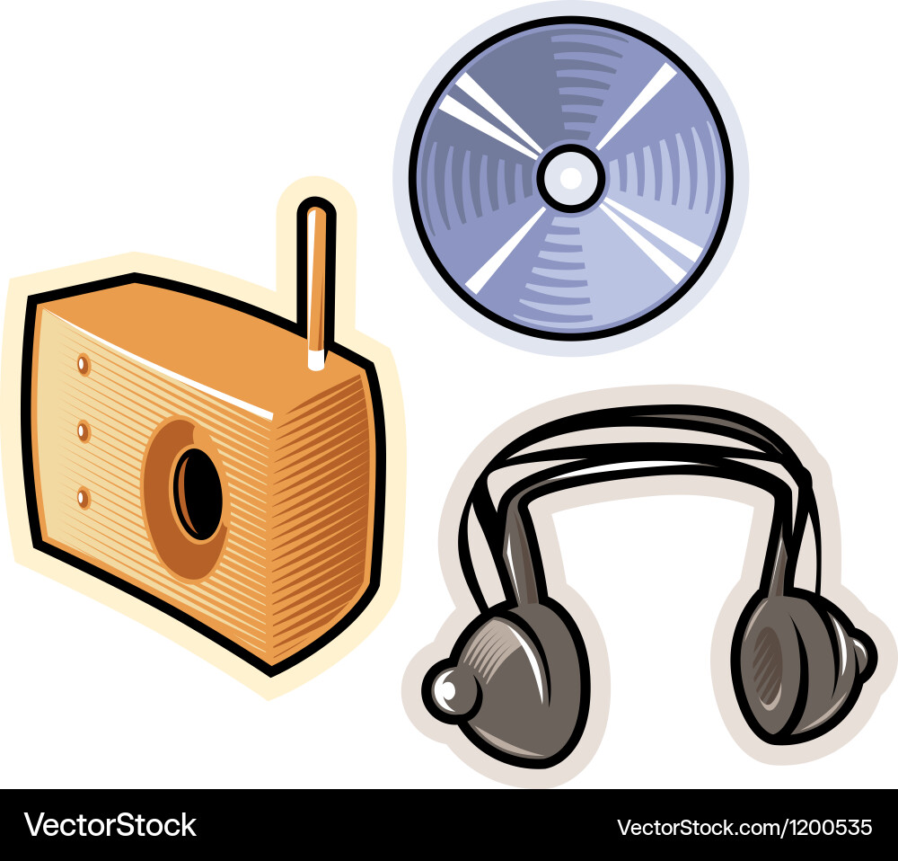 Music Collection Objects Vector Image