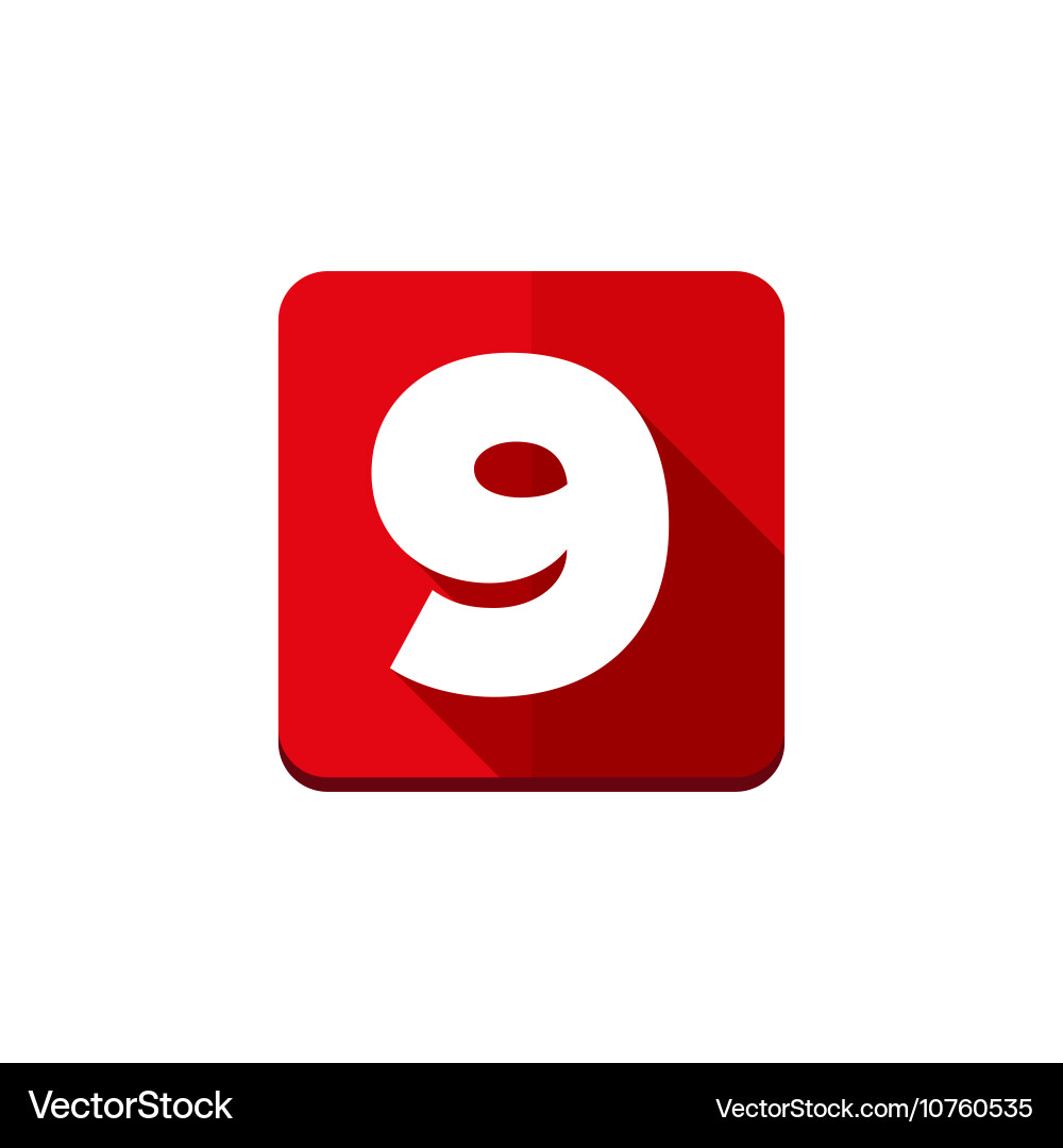 Nine Number Button Icon Vector Image