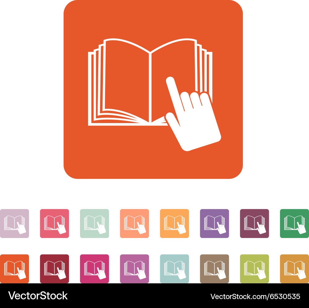 Open book icon manual and tutorial vector image