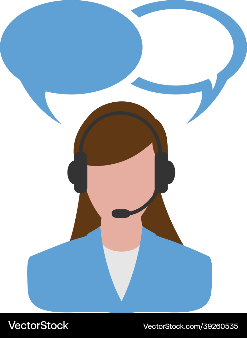 Operator call service center support vector image