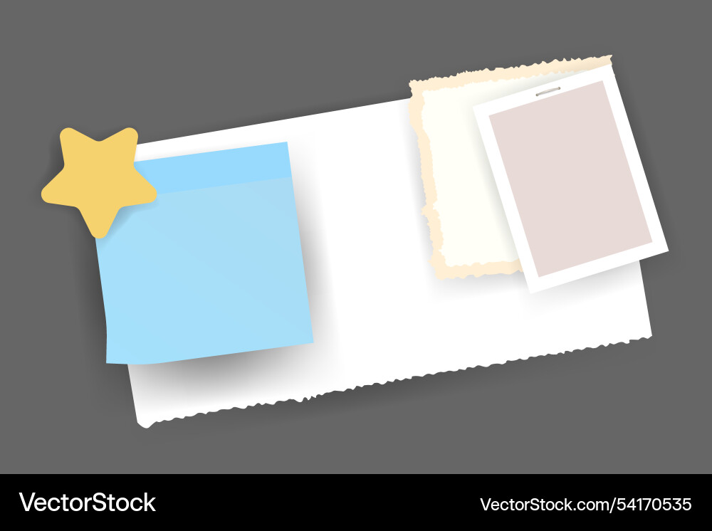 Paper notes stickers place for memo messages Paper notes stickers place for memo messages vector image