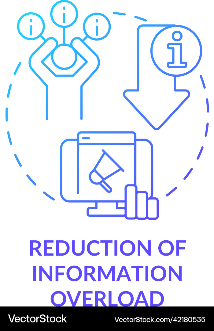 Reduction of information overload blue gradient Reduction of information overload blue gradient vector image