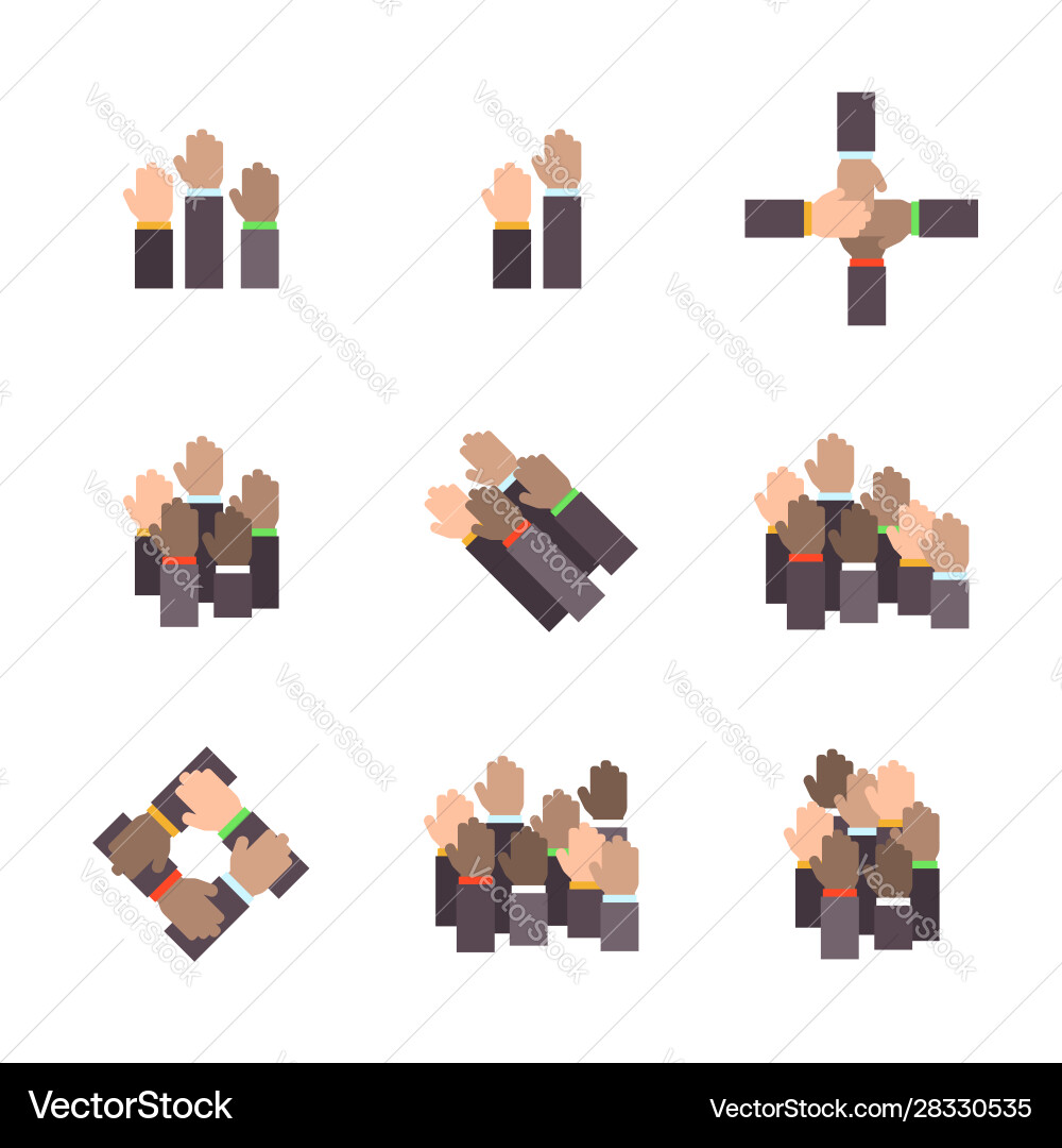 Set hands in flat design style Set hands in flat design style vector image