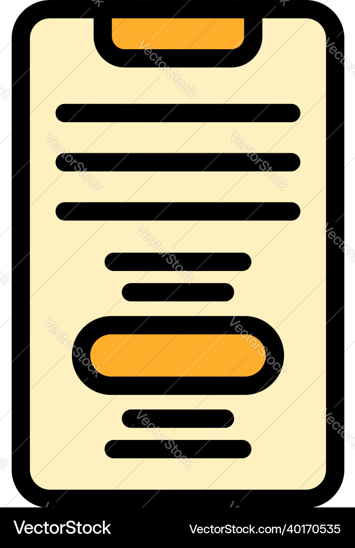 Smartphone text request icon color outline Smartphone text request icon color outline vector image