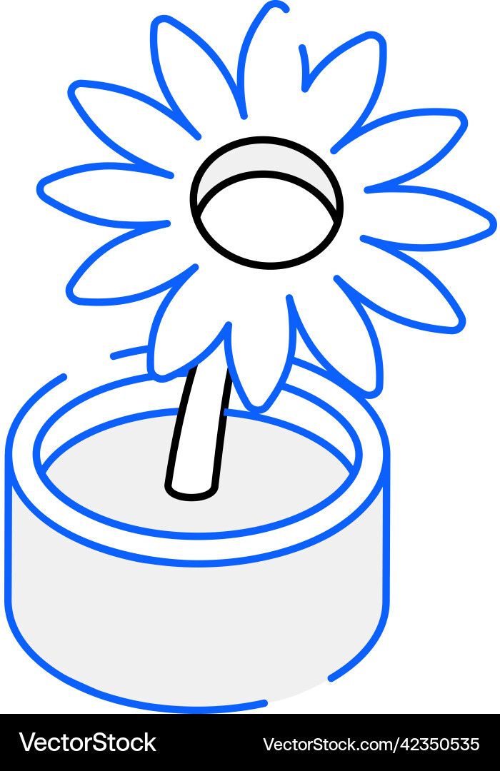 Sunflower pot Royalty Free Vector Image - VectorStock
