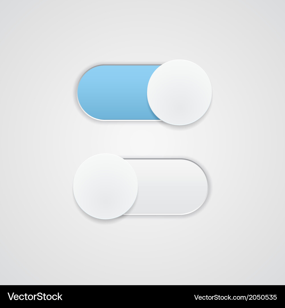 Toggle Switch - On and Off State vector image