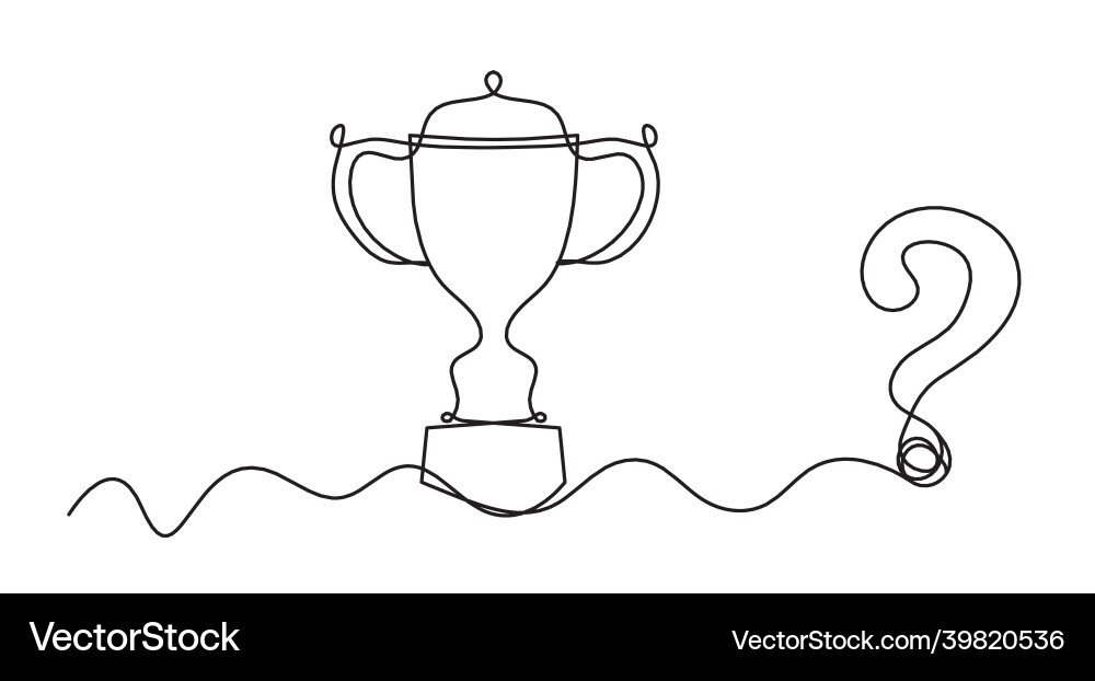 Abstract cup with question mark as continuous Abstract cup with question mark as continuous vector image