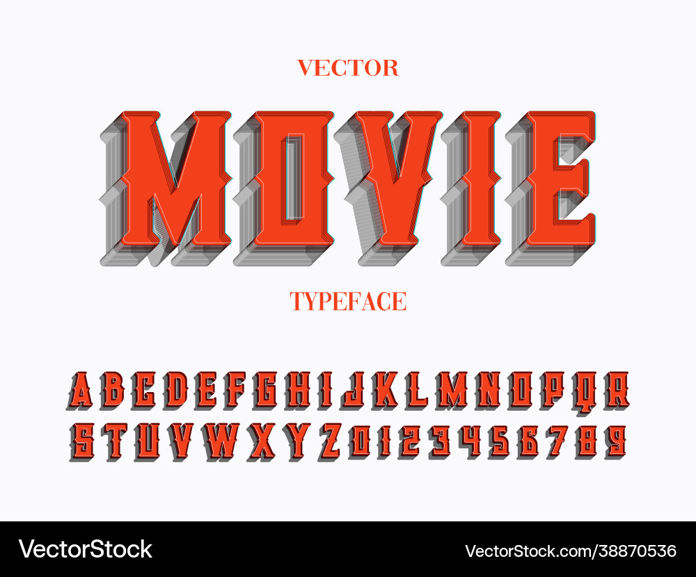 Alphabet fonttypefacescriptshadow vector image