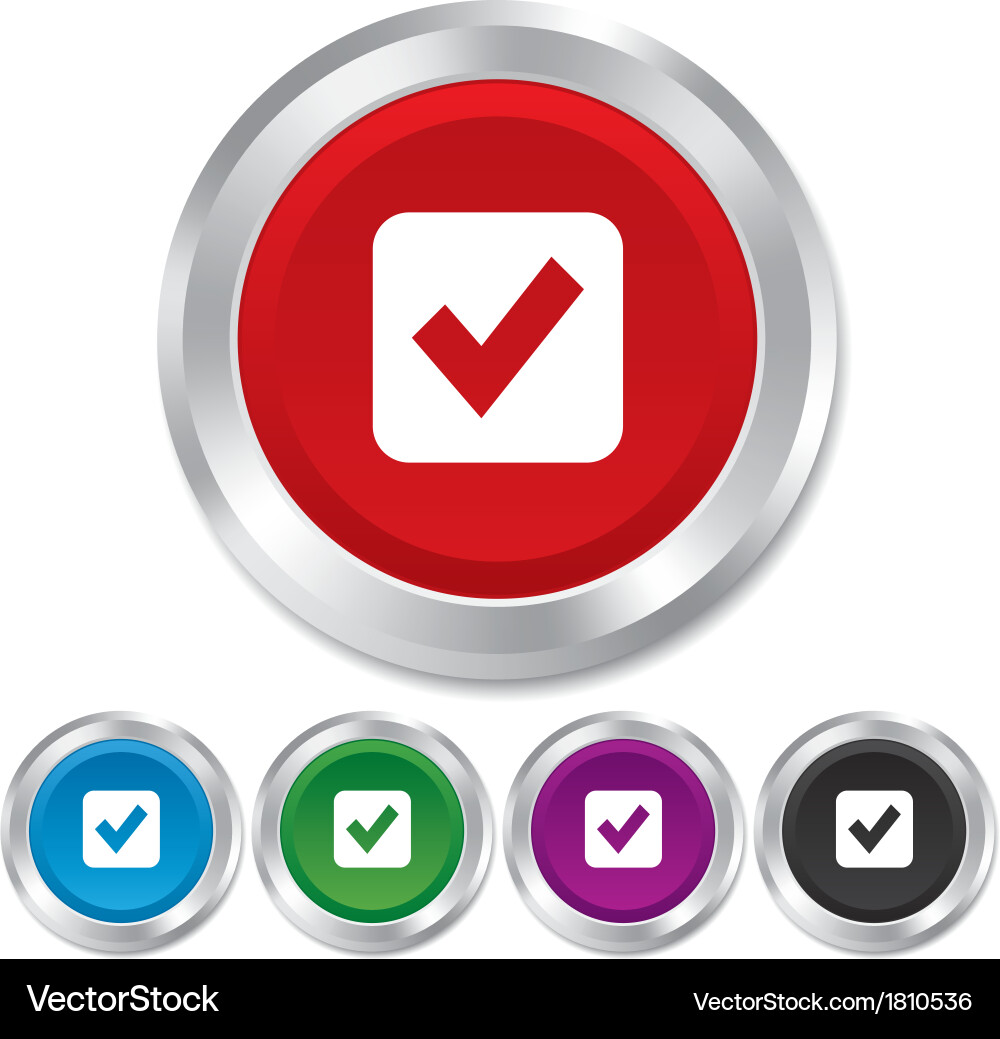 Check mark sign icon checkbox button Vector Image