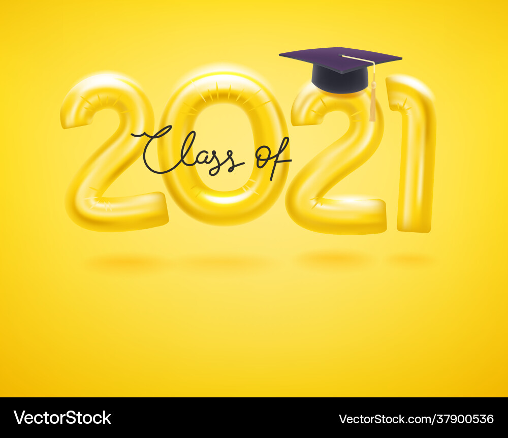 Class 2021 card 3d style Class 2021 card 3d style vector image