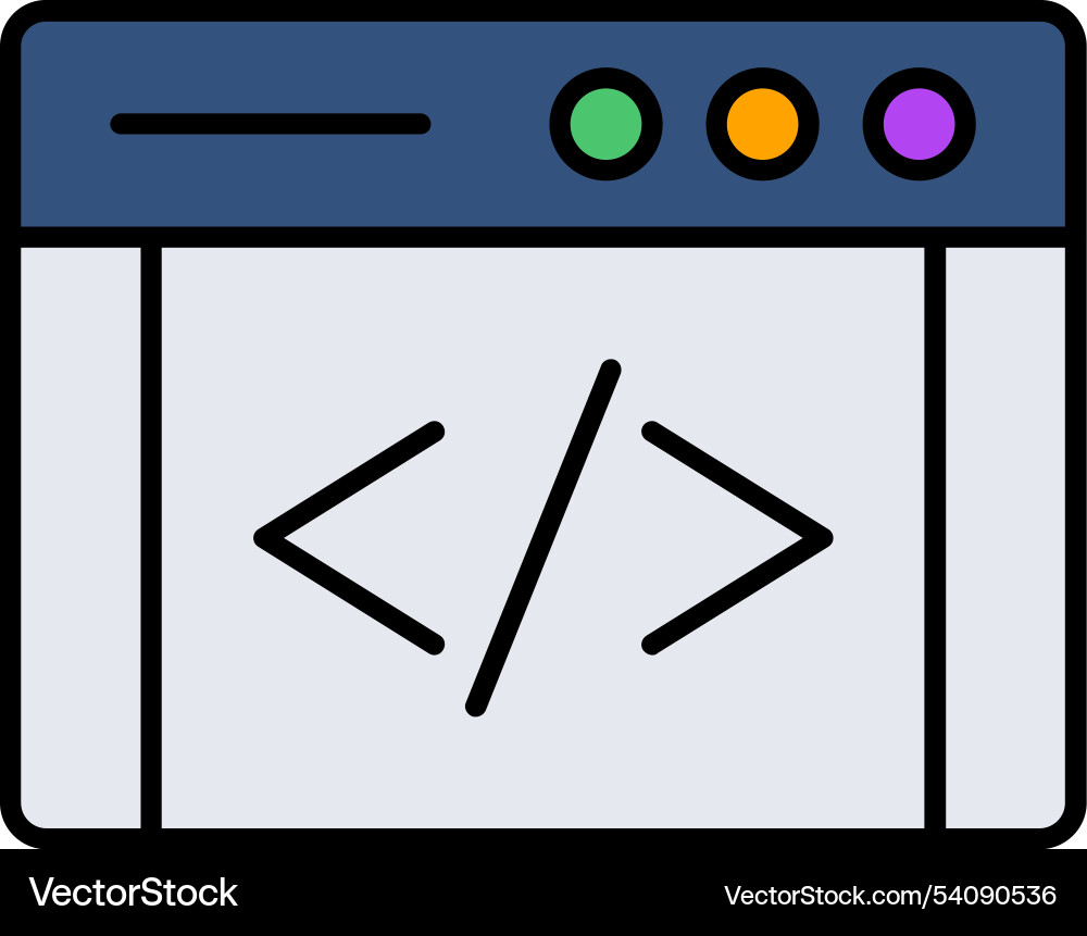 Coding line filled icon design Vector Image