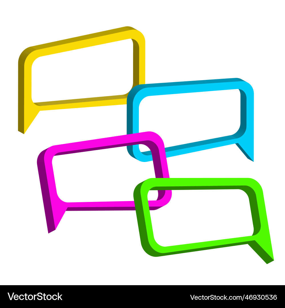 Colored message frames dialog chat speech bubble Colored message frames dialog chat speech bubble vector image
