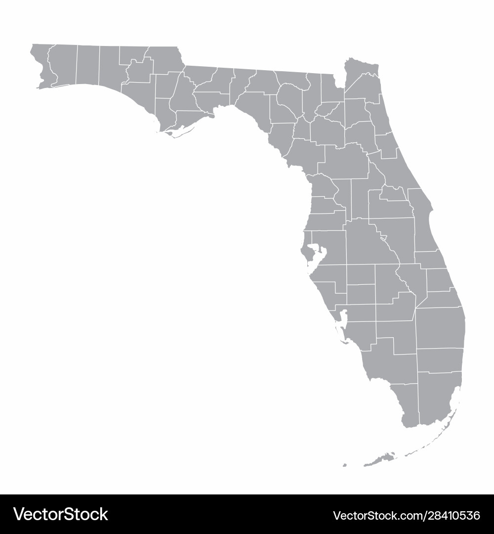 Florida County Map (28410536) – Royalty-Free Vector | VectorStock, image size:1000x1080