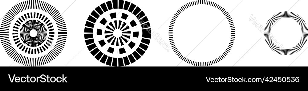 Geometric circle element with dashed lines Vector Image