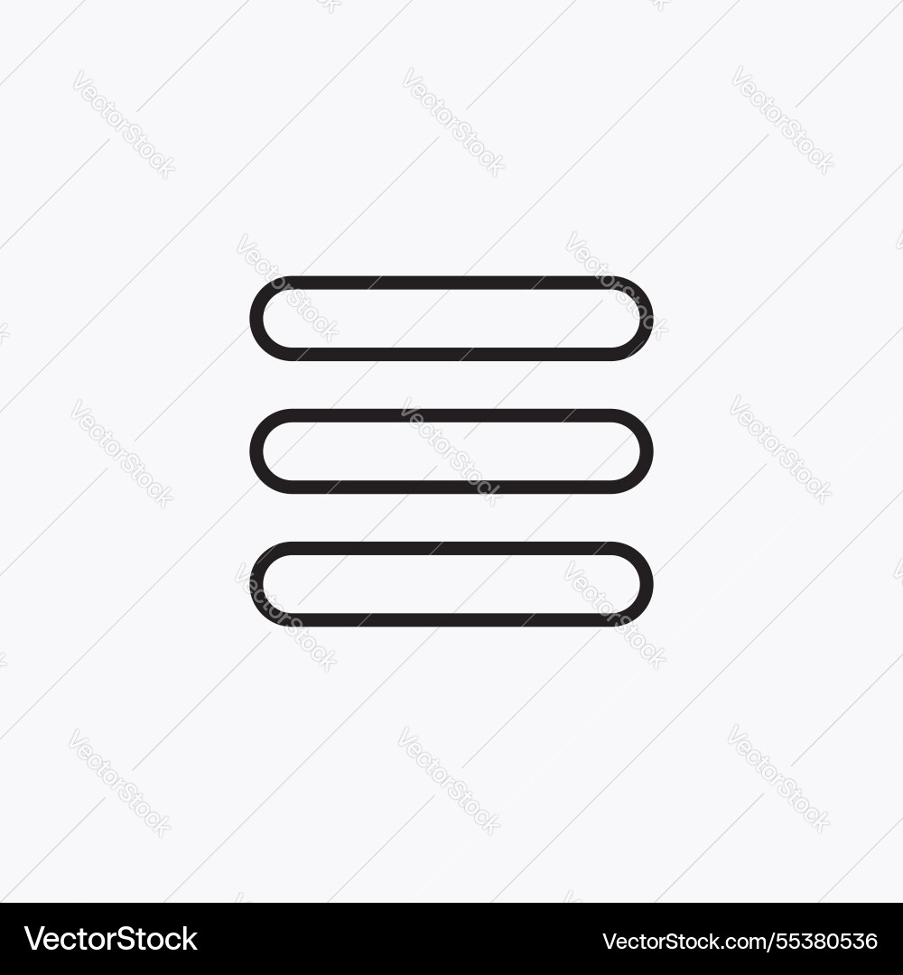 Hamburger menu icon simple Hamburger menu icon simple vector image