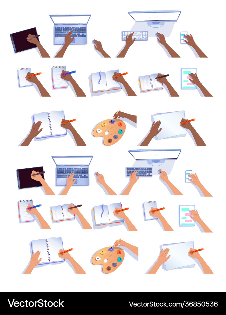 Hands mit Computern und Notebooks Hands mit Computern und Notebooks vektorbild