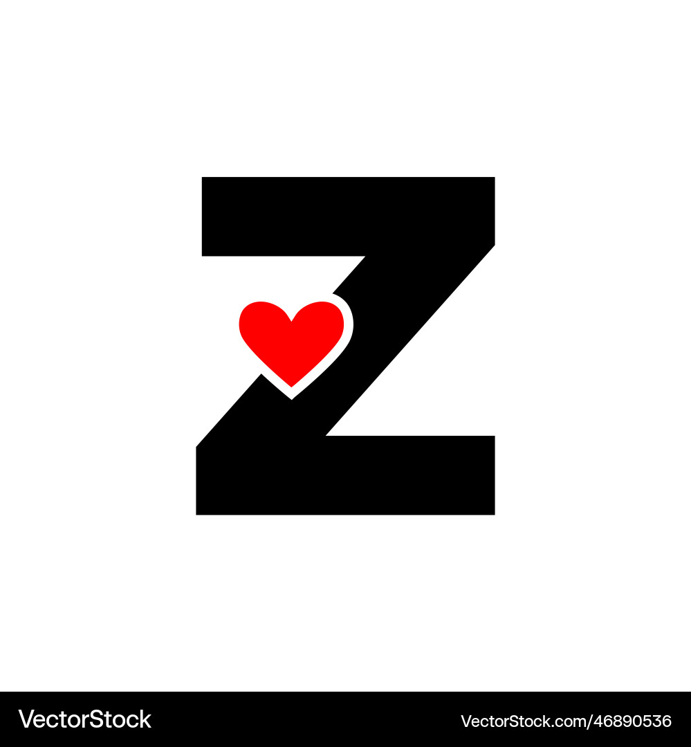 Letter z with red heart monogram icon – Royalty-Free Vector