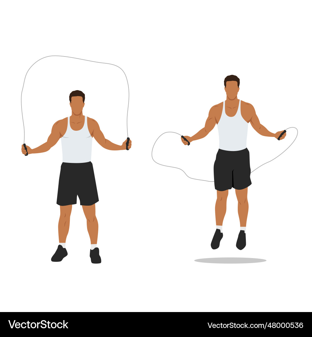 Man doing jump ropeskipping cardio exercise Man doing jump ropeskipping cardio exercise vector image