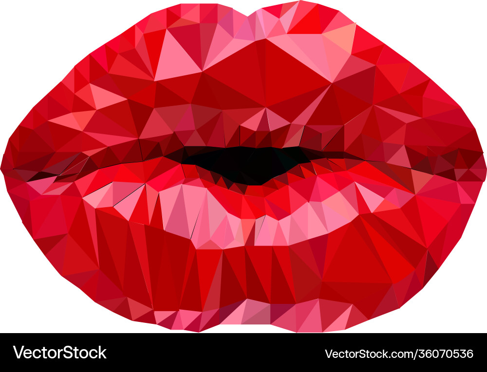 Polygonal Lips - Triangular Shape Vector Image