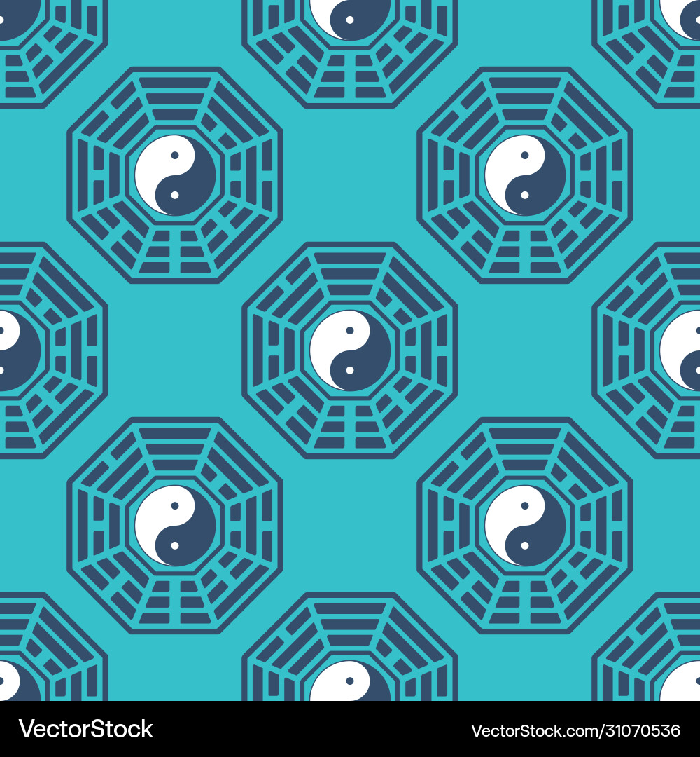 Seamless pattern with yin and yang symbol vector image
