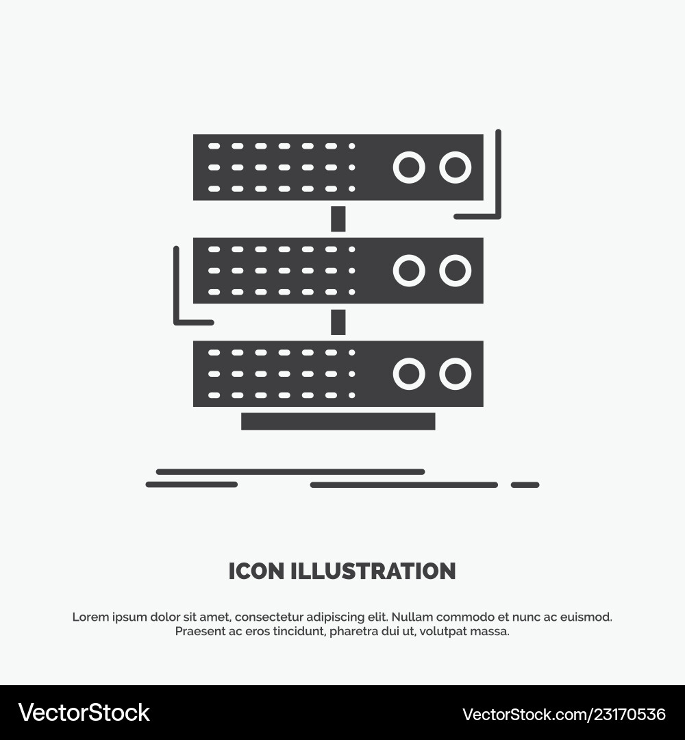 Server storage rack database data icon glyph gray Server storage rack database data icon glyph gray vector image