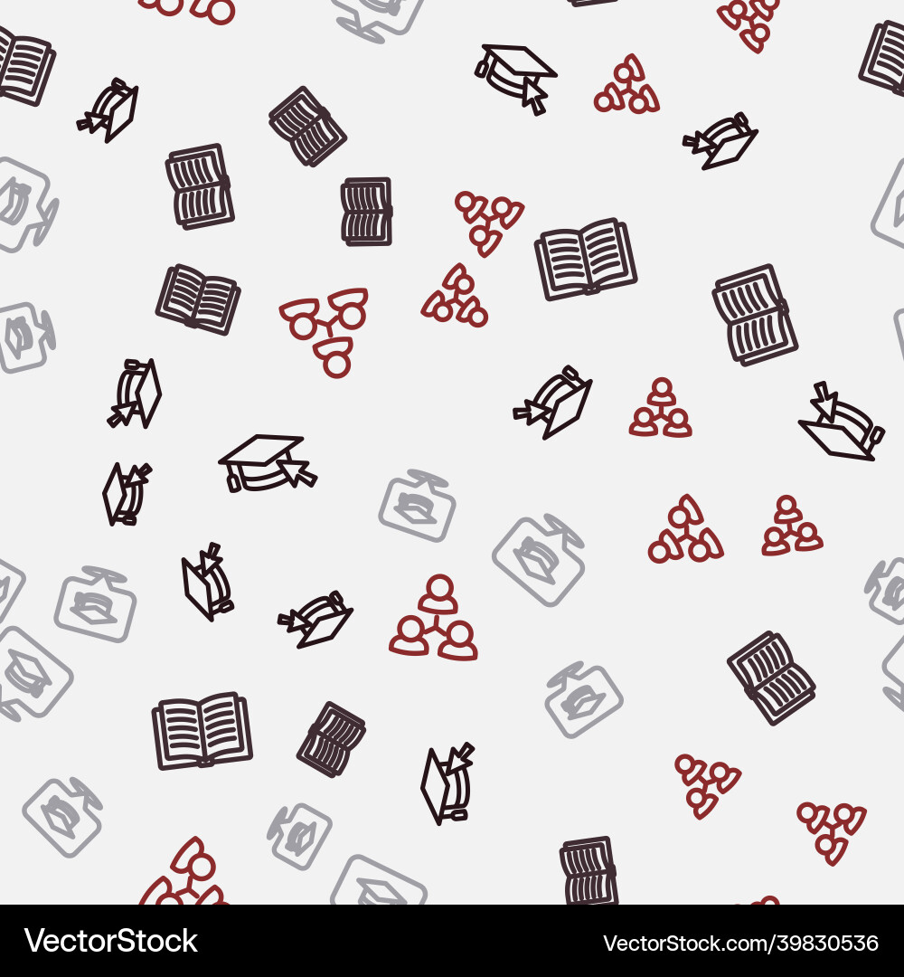 Set line graduation cap with cursor open book Vector Image