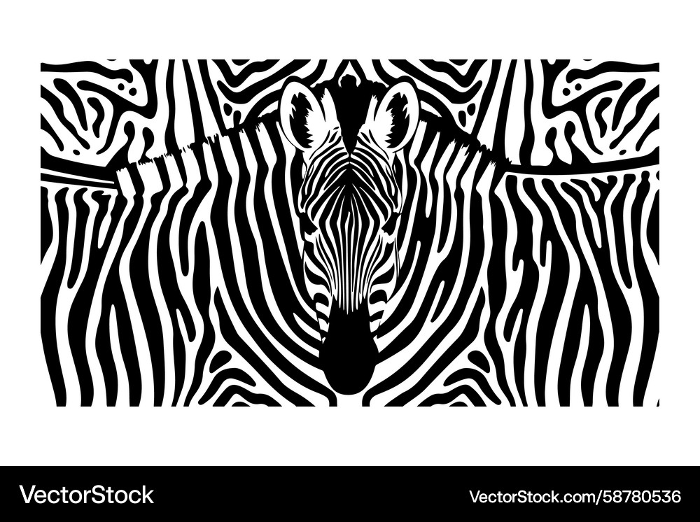 Symmetrical zebra stripes create a striking visual Vector Image