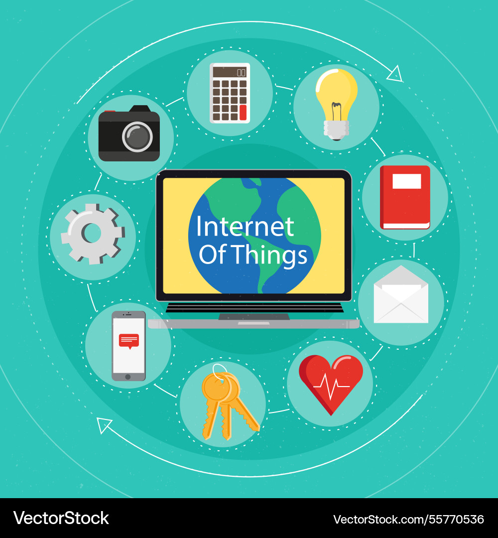 Things internet background with elements Vector Image