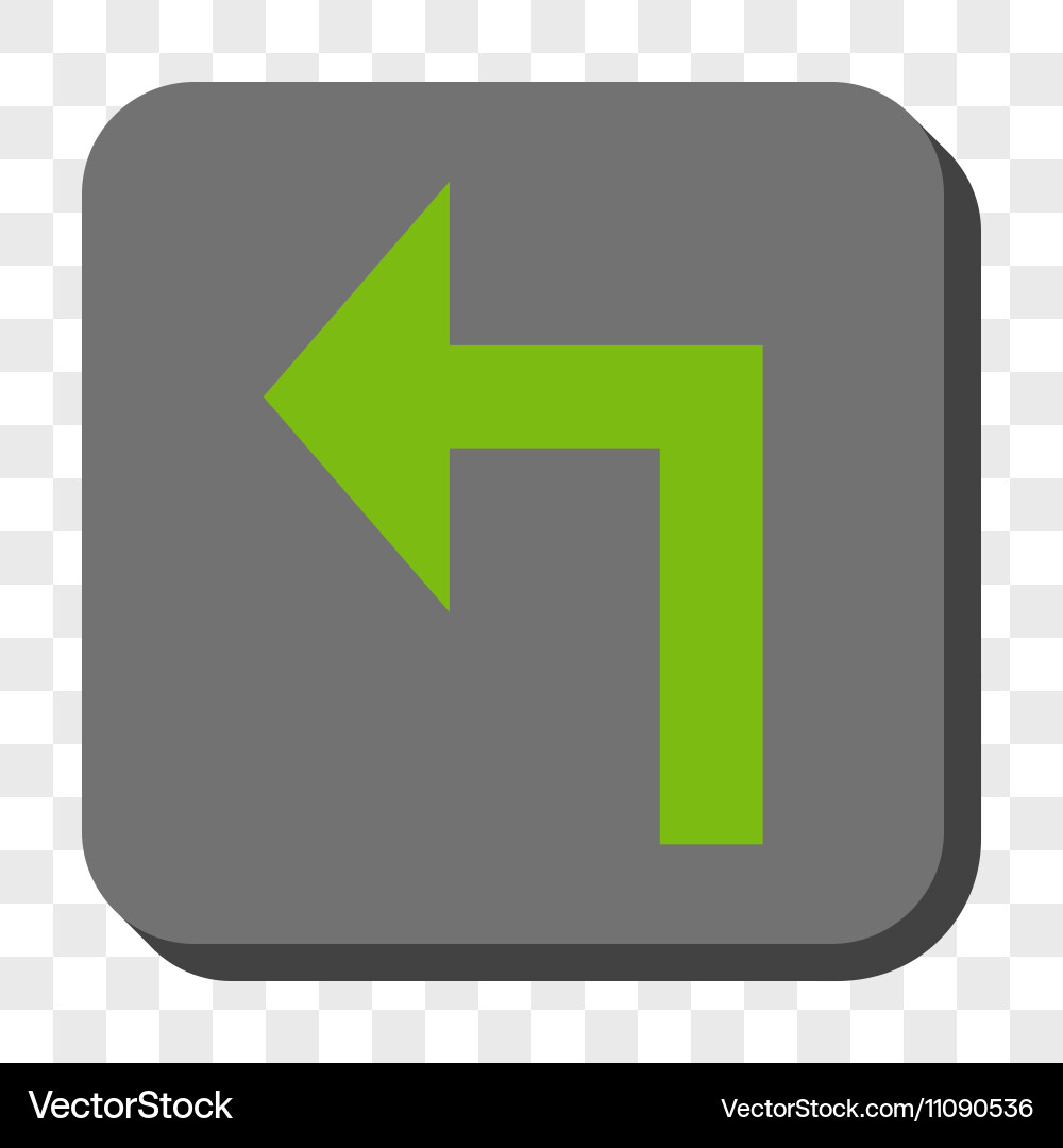 Turn left rounded square button vector image