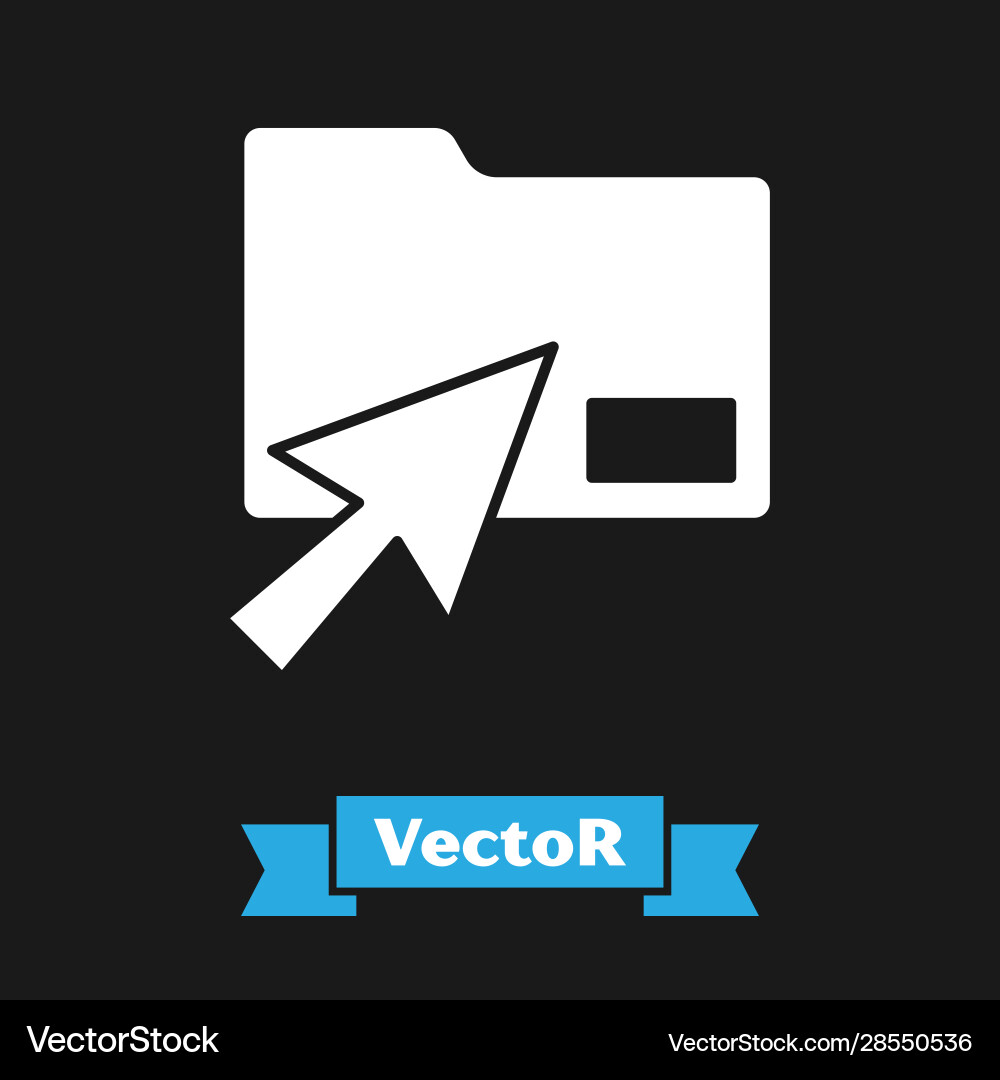 White cursor click document folder icon isolated Vector Image