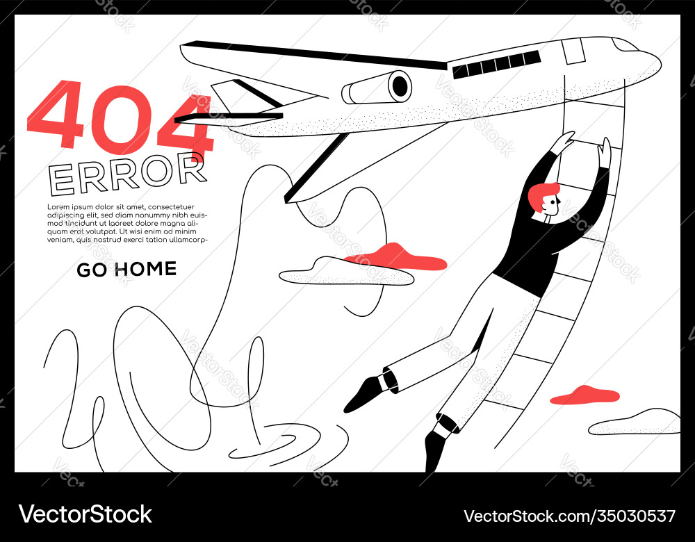 404 error page - flat design style web banner vector image