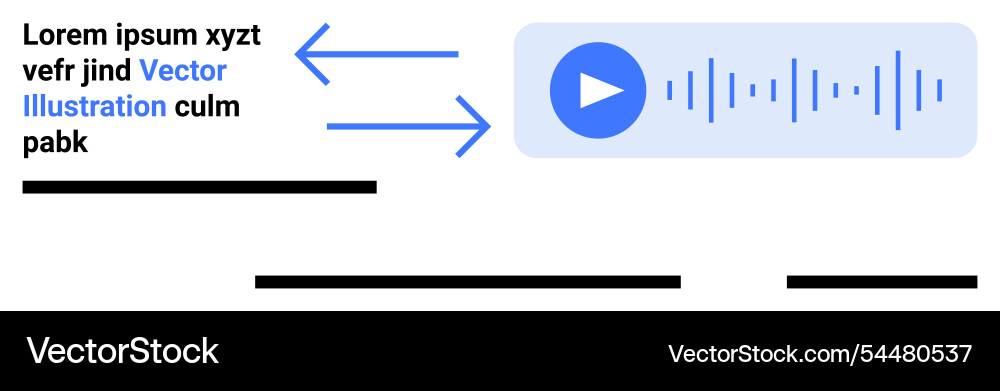 Audio player with arrows and text elements Audio player with arrows and text elements vector image